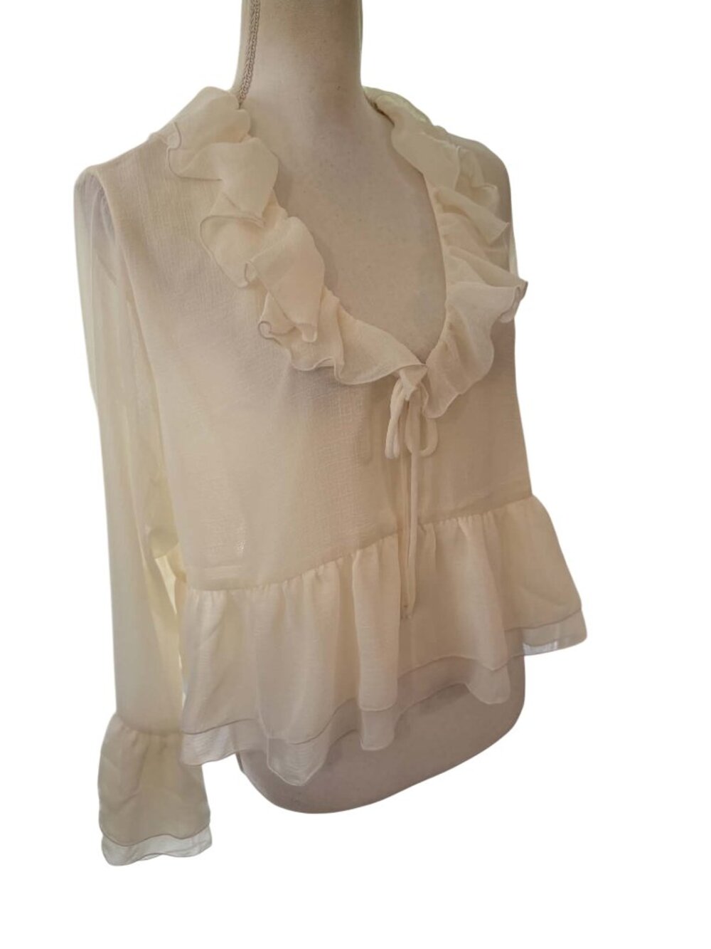 Jessica Simpson Cream Ruffle Blouse NWT - Picture 4 of 9